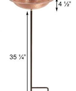 Achla Hammered Solid Copper Bird Bath With Stake