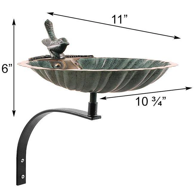 Achla Scalloped Shell Bird Bath With Wall Bracket 4 Achla Scalloped Shell Bird Bath With Wall Bracket