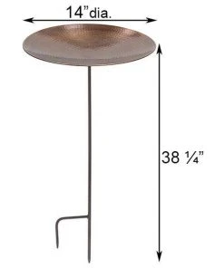 Standing Bird Baths Burnt Copper Colored Metal Bird Bath And Stake By Achla Designs