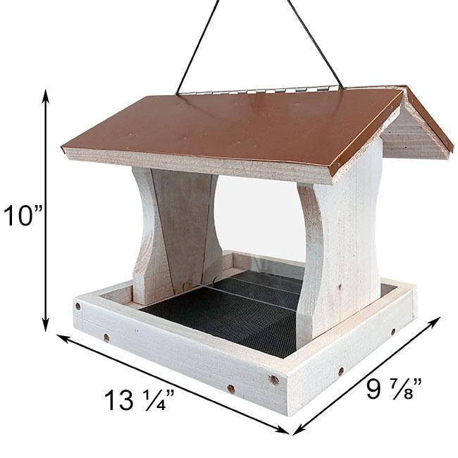 Woodlink Audubon Nantucket White Copper Colored Roof Ranch Bird Feeder 4 Woodlink Audubon Nantucket White Copper Colored Roof Ranch Bird Feeder
