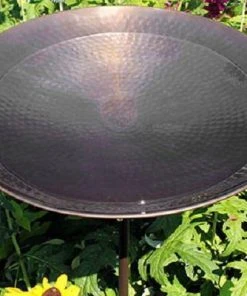 Standing Bird Baths Burnt Copper Colored Metal Bird Bath And Stake By Achla Designs