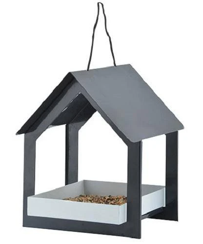 Esschert Design Hanging Fly Through Black & Gray Bird Feeder Hanging Feeders 3 Esschert Design Hanging Fly Through Black & Gray Bird Feeder Hanging Feeders