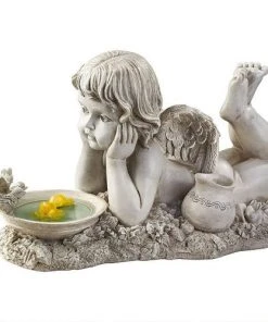 Design Toscano Summertime Reflections Cherub Garden Statue Bird Bath