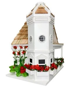 Home Bazaar Yuletide Cottage White Bird House