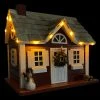 Home Bazaar Christmas Cape Red Bird House With LEDs