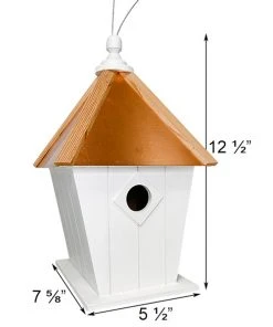 Home Bazaar Decorative Houses Paxton Hanging Bird House With Copper Roof