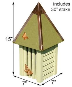Butterflies Heartwood Flutterbye Butterfly House & Pole, Celery