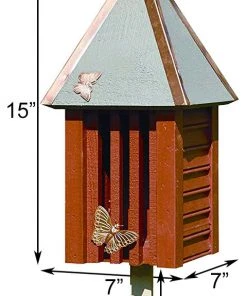 Heartwood Flutterbye Butterfly House & Pole, Redwood Butterflies