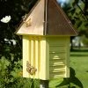 Heartwood Flutterbye Butterfly House & Pole, Solid Copper Roof, Yellow Butterflies