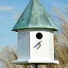 Post / Pole Mounted Houses Heartwood Copper Songbird Deluxe Bird House With Verdigris Roof