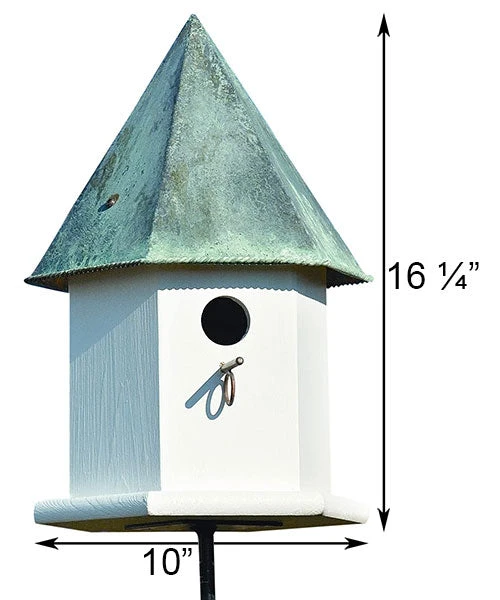 Post / Pole Mounted Houses Heartwood Copper Songbird Deluxe Bird House With Verdigris Roof 4 Post / Pole Mounted Houses Heartwood Copper Songbird Deluxe Bird House With Verdigris Roof
