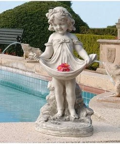 Design Toscano Standing Bird Baths Abigail's Bountiful Apron Bird Bath Sculpture
