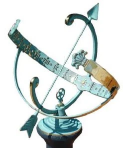 Rome Industries Armillary Brass Verdigris 18" Sundial With Star