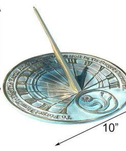 Rome Industries Gardeners Reflection Brass Verdigris 10" Sundial Lawn & Garden