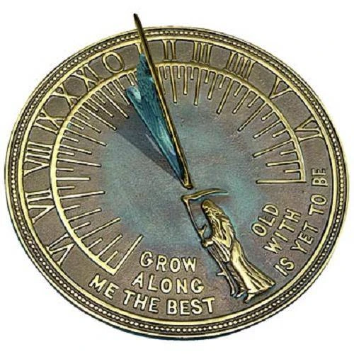 Rome Industries Father Time Brass Verdigris 11.125" Sundial 3 Rome Industries Father Time Brass Verdigris 11.125" Sundial