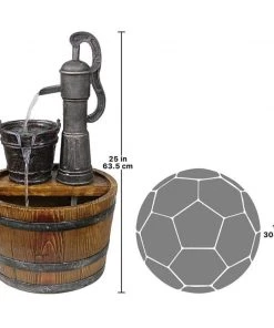 Design Toscano Lawn & Garden Cistern Well Pump Barrel Garden Fountain