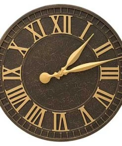 Whitehall Products Geneva Aged Bronze 16" Aluminum Wall Clock Lawn & Garden