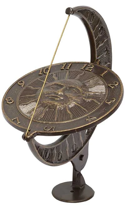 Whitehall Products Sun And Moon French Bronze 12" Aluminum Sundial Lawn & Garden 3 Whitehall Products Sun And Moon French Bronze 12" Aluminum Sundial Lawn & Garden