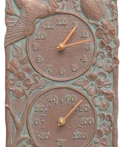 Whitehall Products Lawn & Garden Cardinal Copper Verdi 13.5" Clock & Thermometer