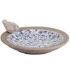Esschert Design Aged Ceramic Blue And White Ground Bird Bath Ground Bird Baths