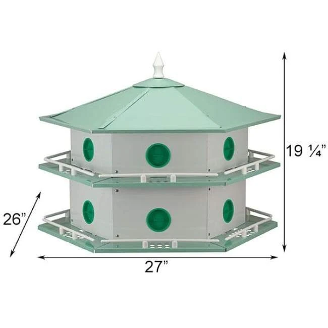 Heath Mfg Aluminum 12-Room Deluxe Purple Martin House Post / Pole Mounted Houses 4 Heath Mfg Aluminum 12-Room Deluxe Purple Martin House Post / Pole Mounted Houses
