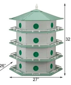 Heath Mfg Aluminum 24-Room Deluxe Purple Martin House Post / Pole Mounted Houses