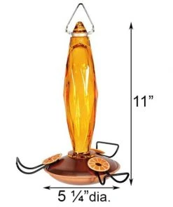 Woodlink Hanging Feeders Audubon Amber Cut Glass Oriole Feeder