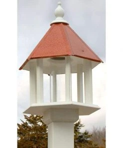 A Wing And A Prayer Decorative Feeders Azalea Bird Feeder With Hammered Copper Colored Metal Roof