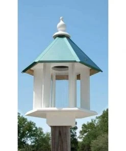 A Wing And A Prayer Decorative Feeders Azalea Bird Feeder With Verdigris Roof