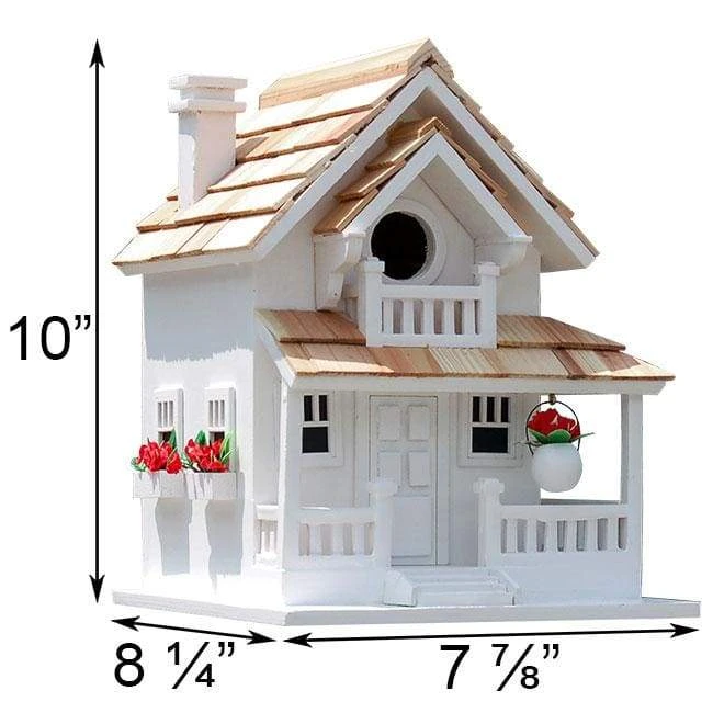 Home Bazaar Backyard Cottage White Bird House Decorative Houses 4 Home Bazaar Backyard Cottage White Bird House Decorative Houses