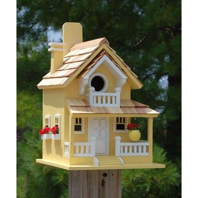 Home Bazaar Decorative Houses Backyard Cottage Yellow Bird House 3 Home Bazaar Decorative Houses Backyard Cottage Yellow Bird House