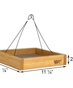 Nature's Way Bamboo Tray Bird Feeder Hanging Feeders
