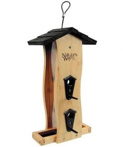 Nature's Way Hanging Feeders Bamboo Vertical Wave Hopper Bird Feeder