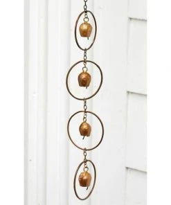 Ancient Graffiti Lawn & Garden Bell Rain Chain, Copper
