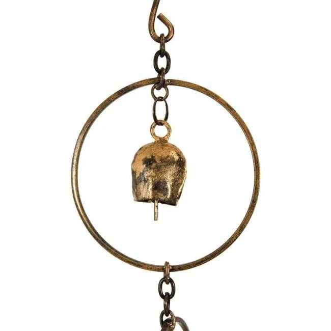 Ancient Graffiti Lawn & Garden Bell Rain Chain, Copper 4 Ancient Graffiti Lawn & Garden Bell Rain Chain, Copper
