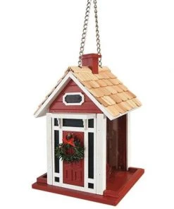 Home Bazaar Bellport Cottage Holiday Red Bird Feeder