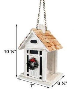 Home Bazaar Hanging Feeders Bellport Cottage Holiday White Bird Feeder