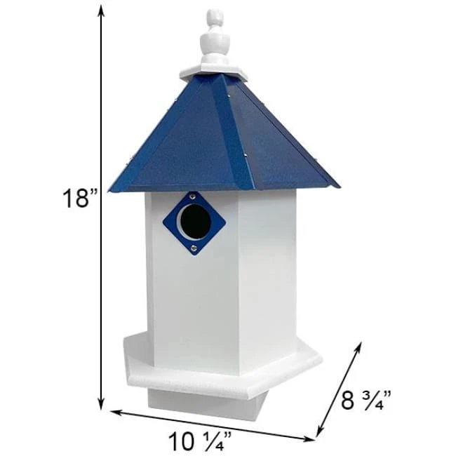 A Wing And A Prayer Decorative Houses Bluebird Hexagonal Bird House With Cobalt Blue Roof 4 A Wing And A Prayer Decorative Houses Bluebird Hexagonal Bird House With Cobalt Blue Roof