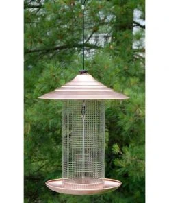 Woodlink Brushed Copper Sunflower Seed Bird Feeder Hanging Feeders