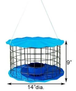 Erva Tool & Die Caged Blue Bluebird Feeder Hanging Feeders