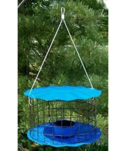 Erva Tool & Die Caged Blue Bluebird Feeder Hanging Feeders