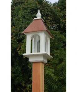 A Wing And A Prayer Camellia Bird Feeder With Hammered Copper Colored Metal Roof Decorative Feeders