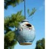 Anthony Stoneware Hanging Houses Ceramic French Blue Small Bird House