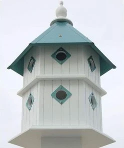 A Wing And A Prayer Chateau Bird House With Verdigris Roof