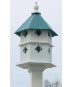 A Wing And A Prayer Chateau Bird House With Verdigris Roof