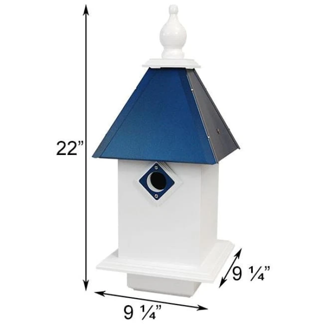 A Wing And A Prayer Decorative Houses Classic Bluebird House With Cobolt Blue Roof 4 A Wing And A Prayer Decorative Houses Classic Bluebird House With Cobolt Blue Roof
