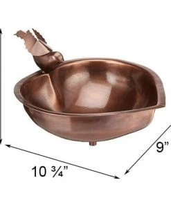 Achla Copper Colored Heart Shaped Bird Bath
