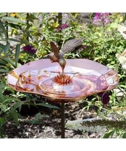 Achla Standing Bird Baths Copper Hummingbird Bird Bath And Stake