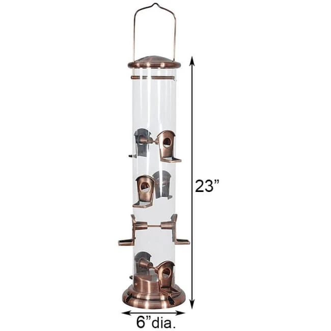 Woodlink Hanging Feeders Copper Mega Tube Bird Feeder 4 Woodlink Hanging Feeders Copper Mega Tube Bird Feeder