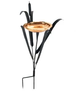 Achla Standing Bird Baths Copper Single Cattail Bird Bath
